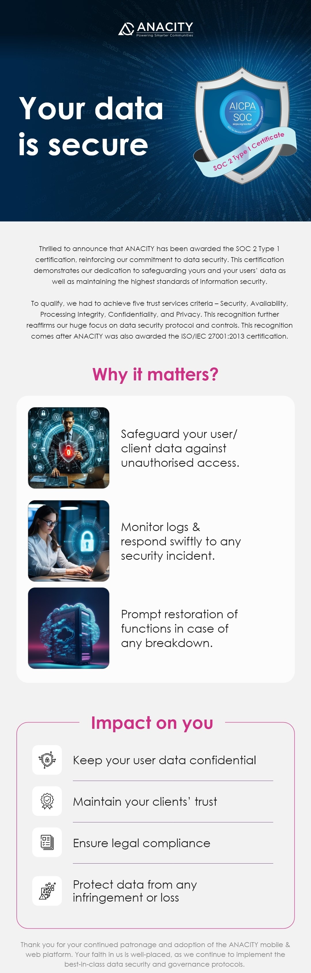 Secure Your Data with SOC 2 Type 1 Certification