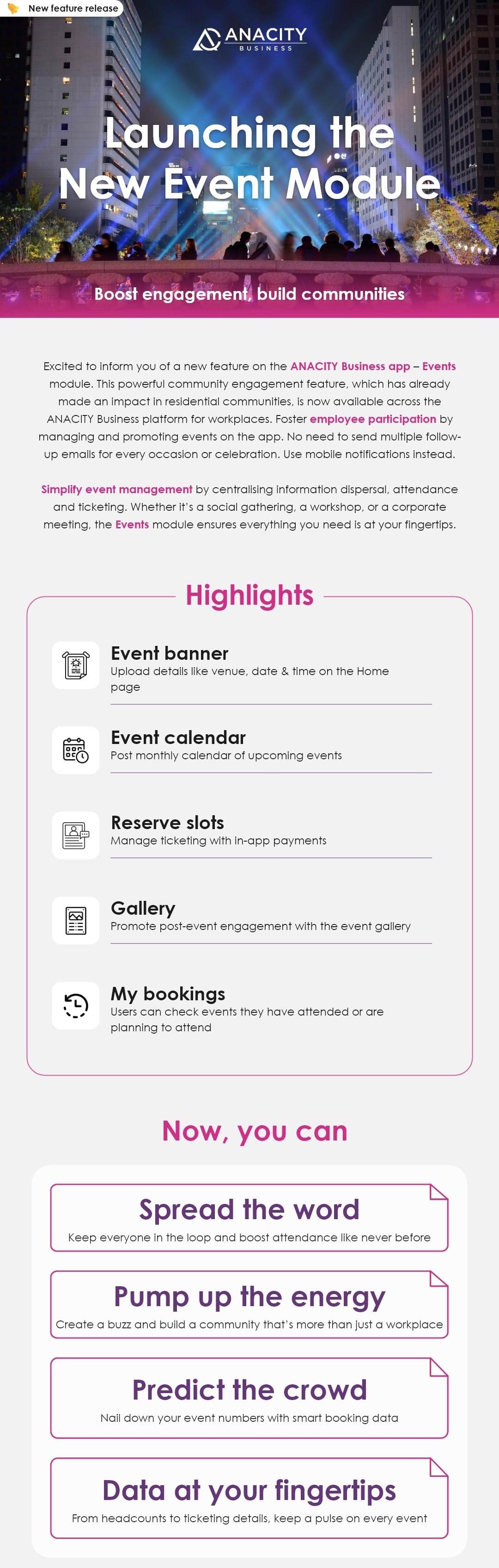 Drive Employee Engagement with the New Event Module