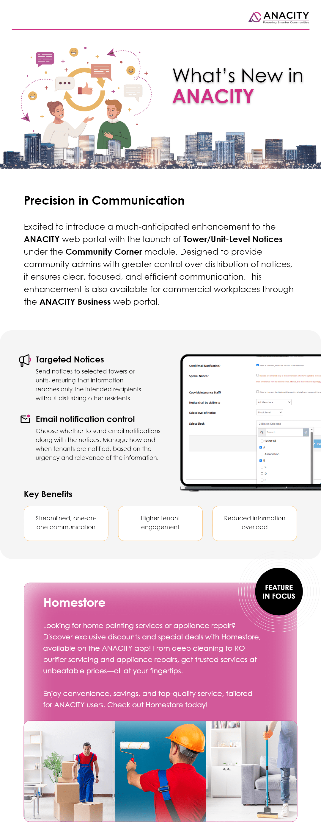 Targeted Communication with Tower/Unit-Level Notices