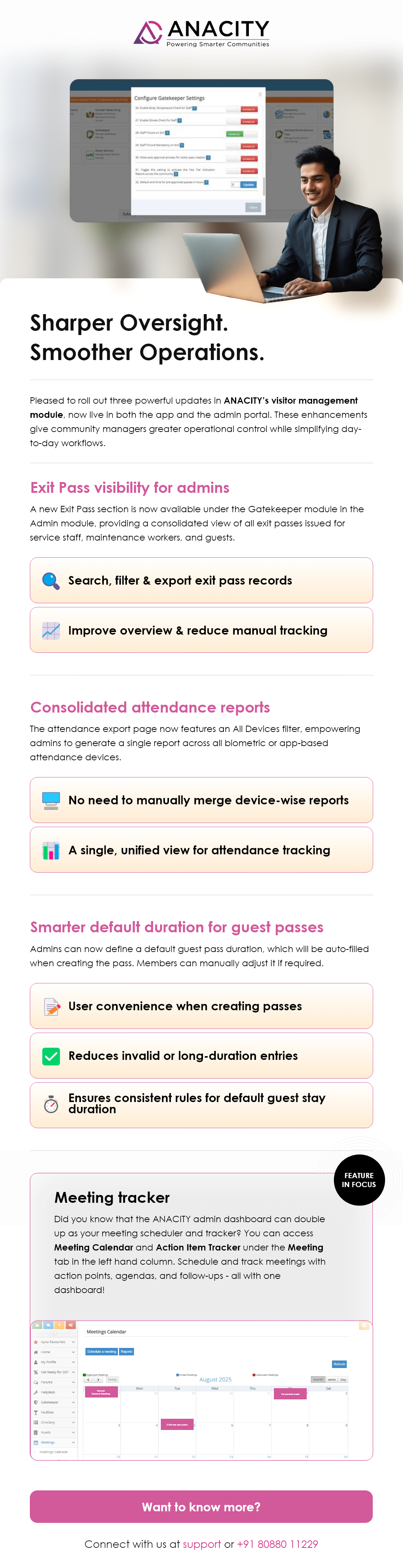 Smarter admin controls, now live: Exit passes, attendance, guest pass settings 